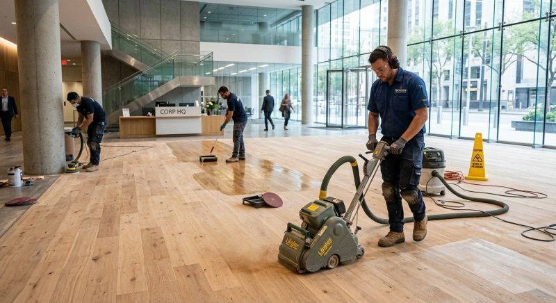 Our team working on Wood Floor Service projects in Hagerstown, MD