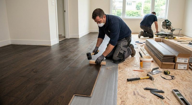 Dark Wood Floor Installation in Hagerstown, MD