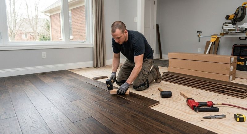 Dark Wood Floor Installation in Hagerstown, MD